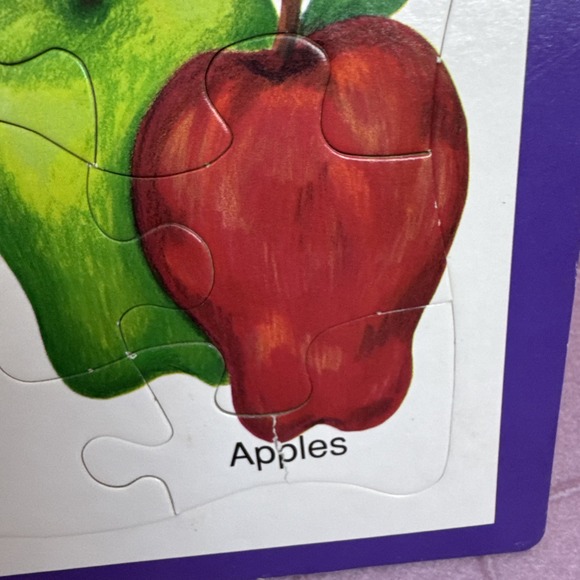 4 Puzzle Patch 25 pc Picture Puzzle 1992 Fruit Veggie Animals Math Pre K Age 3-7 - Picture 4 of 13